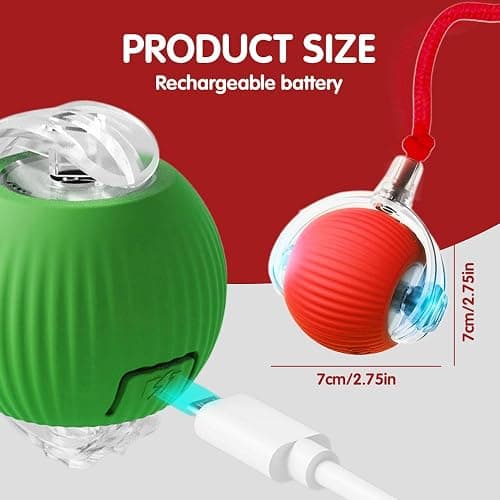 PETUPS Interactive Cat Toy, 2025 New Cat Toy for Indoor Cats, Intelligent Rolling Ball Toys, Kitten Toys for Bored Indoor Cats/Dogs (Pink) thumbnail 7