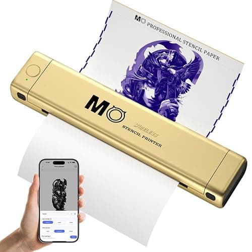 Tattoo Stencil Printer for Artist Unique Gold Tattoo Printer Professional-Grade Transfers Capable of Handling Complex Shading and Linework for Compatible with Smartphone & PC Tattoo Supplies - Image 1