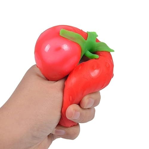 Squishy Aliment Mignon Forme au Choix - Fraise, Banane, Cacahuète - Jouet Sensoriel Anti-Stress Retour Lent - Cadeau Kawaii pour Enfant et Adulte (Fraise) thumbnail 4