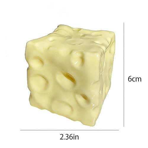 Realistic Swiss Cheese Squishy Toy – Dough Texture Stress Relief Fidget Toy for Adults, Anxiety Relief Sensory Tool, Unique Desk Decor, Not Edible-1PC thumbnail 2