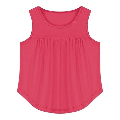 Girls Tank Top Loose Sport Running Sleeveless T Shirts Kids Plain Crew Neck Undershirts Summer Workout Tops Clothes thumbnail 3