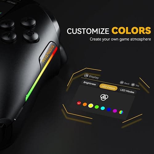 ManbaOne Interactive Screen Wireless Gaming Controller for PC/Switch/Switch 2/iOS/Android,Hall Effect Stick & Trigger,RGB Lighting,Remappable Buttons,1800mAh with Charging Dock (Black) thumbnail 6