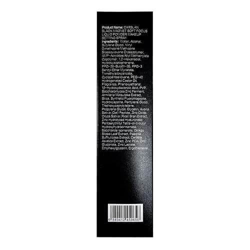 CARSLAN Black Magnet Liquid Powder Makeup Setting Spray, 16H Longlasting Oil Control Lock Face Makeup, Smudgeproof, Waterproof Finishing Spray, 100ml/3.4 Fl Oz thumbnail 6