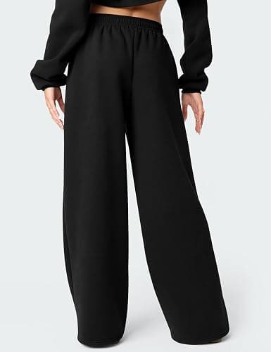 LOMON Wide Leg Sweatpants Women Fleece Sweat Pants Fall Spring Clothes 2026 Teen Girl Baggy Jogger Sweatpant with Pockets thumbnail 3