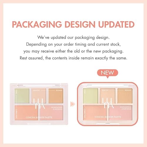 LUNA Conceal Blender Palette 01 Clear Cover 5-in-1 Color Correcting and Concealing with Beige, Green, Vanila, Medium Peach and Pure Bright Buildable, Suitable for Neutral and Warm Tones thumbnail 6