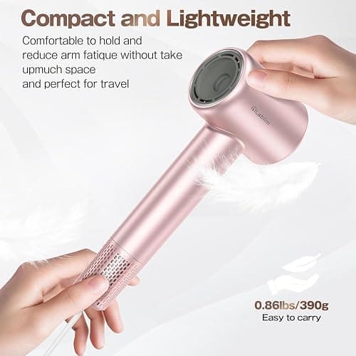 Labiim Hair Dryer, High-Speed Ionic Low Noise Blow Dryer with Brushless Motor for Fast Drying, Thermo-Control Quiet Compact Hair Blow Dryer, Hairdryer with 1 Nozzle Attachments for Home Salon Travel thumbnail 7