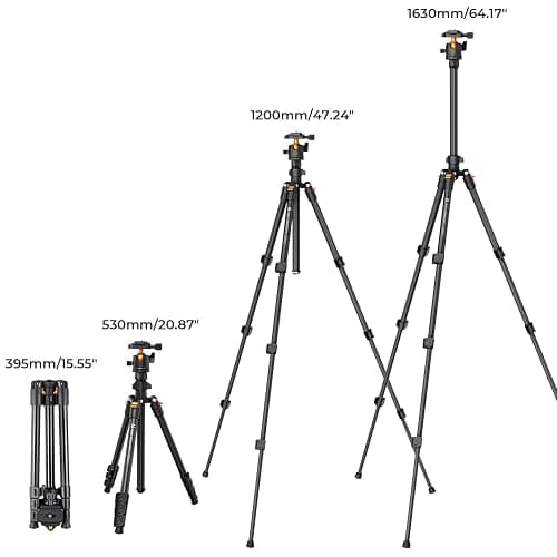 K&F CONCEPT 64 inch/163 cm Camera Tripod,Lightweight Travel Outdoor DSLR Tripods with 360 Degree Ball Head Load Capacity 17.6 lbs/8 kg,Cellphone Clip for Smartphone Live Streaming Vlog O234A1+BH-36 thumbnail 6
