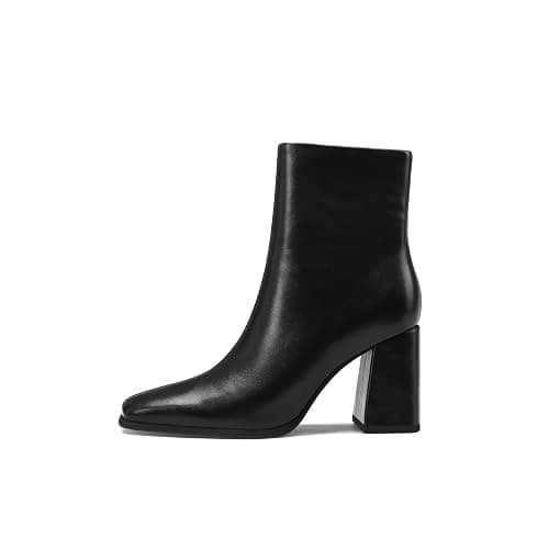 Spikyrose Women's Chunky Heel Ankle Booties Square Toe Short Boots - Image 1