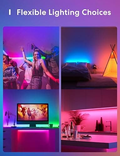 meross Smart LED Strip Lights, 32.8ft WiFi RGB Strip, Works with Apple HomeKit, Siri, Alexa&Google and SmartThings, App Control, Color Changing Lights Strip for Room, Party, Festivals, UL Listed thumbnail 6