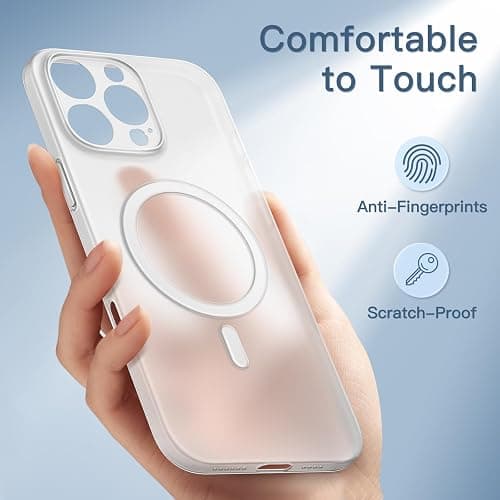 JETech Coque Magnétique Ultra Fine pour iPhone 16 Pro Max 6,9 Pouces Compatible avec MagSafe, Protection Complète Objectif de Caméra, Étui Housse Finition Mat Légère Dur en PP (Translucide) thumbnail 5