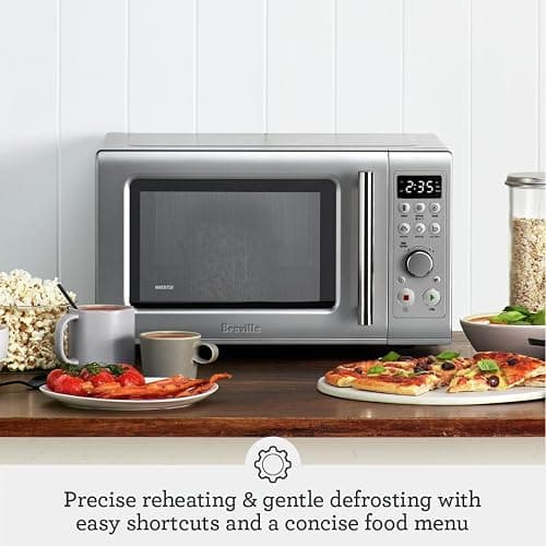 Breville BMO650SIL Compact Wave Soft Close Countertop Microwave Oven, Silver thumbnail 3