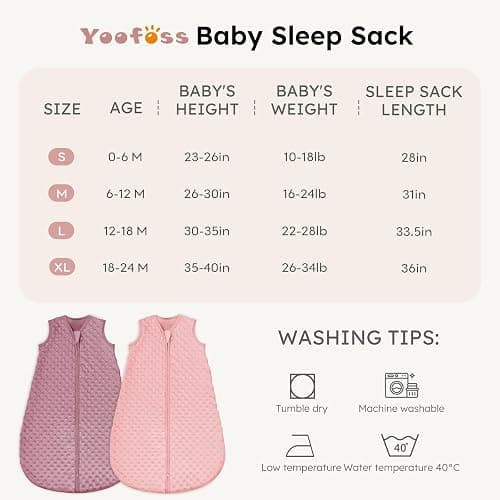 Yoofoss Fleece Baby Sleep Sack 6-12 Months with Plush Dots, TOG 1.5 Baby Wearable Blanket with 2-Way Zipper, Organic Cotton Toddler Sleep Sack Fleece thumbnail 6