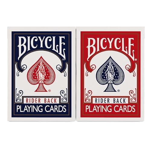 Bicycle Rider Back Playing Cards, Standard Poker Size Deck of Cards, Red & Blue (2 Pack), Classic Cards, Blackjack, Family Game Night & Card Games, Fun for All Ages | Air Cushion Finish, Over 140 years of trusted quality, Perfect for poker and blackjack, 52 cards plus 2 Jokers thumbnail 3