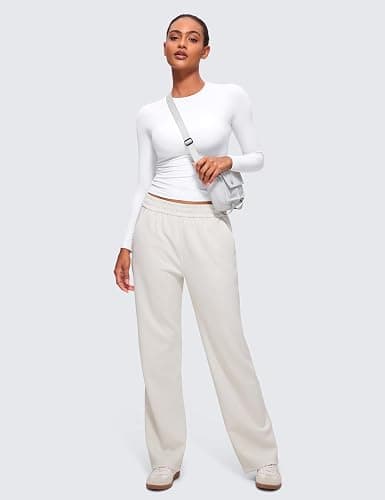 CRZ YOGA Softembrace Long Sleeve Shirts for Women Soft Crew Neck Fall Basic Tight Tops Fitted Casual Going Out T-Shirts thumbnail 4