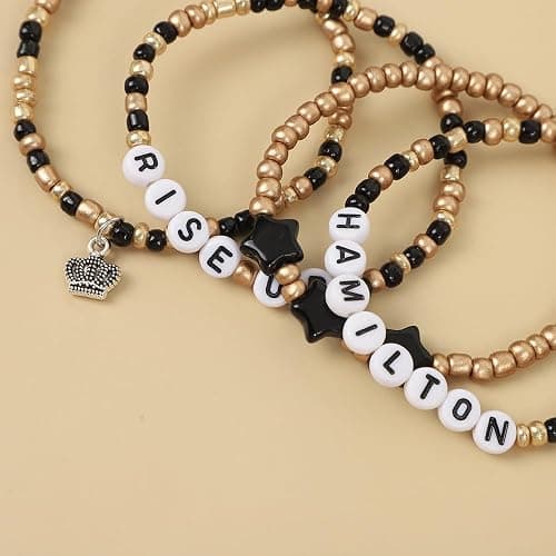 Byqone 4Pcs Broadway Musical Bracelet Merch for Hamilton Lover Gifts, Rise Up Bracelet Gifts for Girl Woman Men thumbnail 3