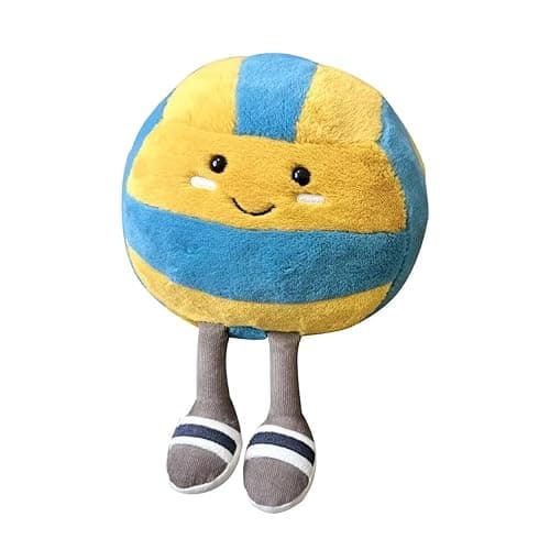 MUALML Cute Volleyball Stuff Soft Sports Stuffed Plush Pillow, Funny Plush Volleyball Gifts for Teen Girls Boys