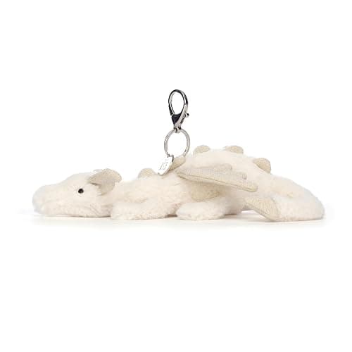 Jellycat Snow Dragon Plush Bag Charm, 4.5 Inches | Mythical Plush Keychain | Great Gift Idea thumbnail 2