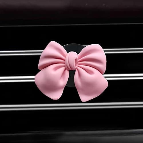 CasaPopz 6 pcs Pink Bow Car Air Vent Clips Coquette Cute Girly Car Decor Accessories Interior Aesthetic Decorations Charm Stuff for Women Girl thumbnail 4