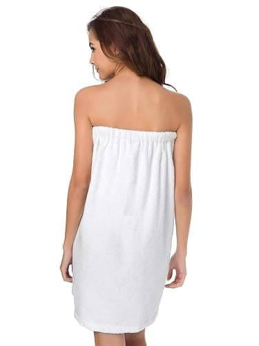 SIORO Women Bath Towel Wrap Robe, Soft Cotton Terry Spa Cloth, Plush Adjustable Closure for Shower, Travel, Pool, Gym thumbnail 2