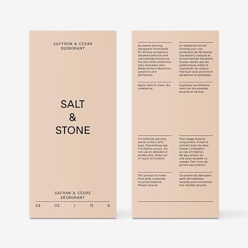 Salt & Stone Aluminum-Free Deodorant for Women & Men Saffron & Cedar 2.6 oz | Extra Strength 48 Hour Protection, Gender Neutral Scent, Made with Niacinamide, Spirulina, Magnesium & Antioxidants thumbnail 9