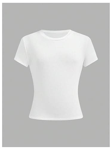 COZYEASE Girl's 3 Pack Summer Basic Tee Tops Short Sleeve Crew Neck Casual Fitted T-Shirts thumbnail 3