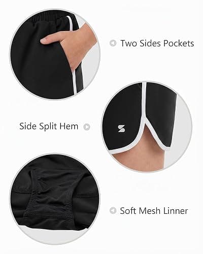 Stelle Girls Athletic Shorts with Pockets Quick Dry Running Shorts Gymnastics Basketball Short for Teen Kids thumbnail 8
