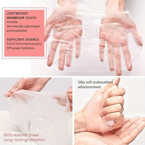 8 Pack Strawberry Face Mask,Pink Face Masks Spa Day kit Supplies for Teens Girls Women,Sheet Facial Mask Skincare for Kids Gifts Set,Hydrate Nourish Soothe for All Skin Types,Spa Party Favors - 8Pcs-Strawberry thumbnail 6