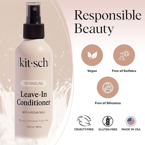 Kitsch Argan Milk Leave In Conditioner Spray – Hair Detangler Spray for Curly, Wavy, Fine, Dry & Damaged Hair - Silicone-Free | Ideal Gifts for Women - 6.3oz thumbnail 8