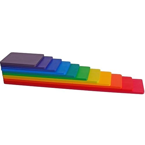 Dinhon 11 PCS Wooden Rainbow Board Oversized Stacking Game Jigsaw Puzzle Building Blocks Children's Baby Toddler Toys 3 Years Old Boys and Girls Toy Gifts thumbnail 7