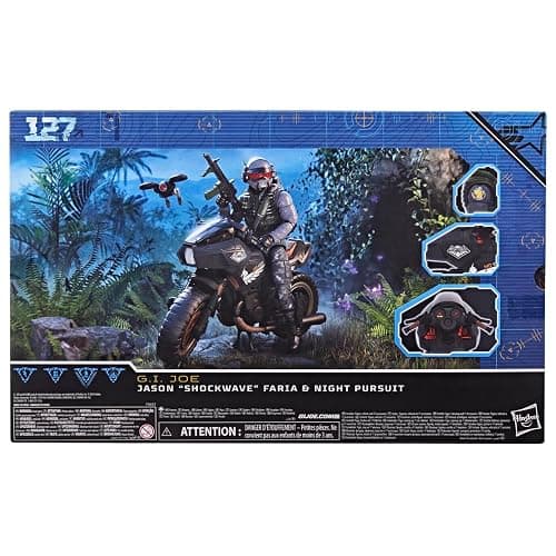 G.I. Joe Classified Series #127, Night Force Jason Shockwave Faria & Night Pursuit Cycle, 6” Action Figure, Exclusive thumbnail 6