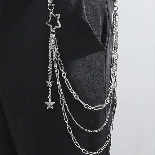 Vivian&CD Jean Chain Belt for Men&Women, Pocket Chain Goth Punk Chain Belt Chain Layered Chunky Pants Chain and Vintage Hip Hop Wallet Chain Jewelry Accessory for Women Men thumbnail 4