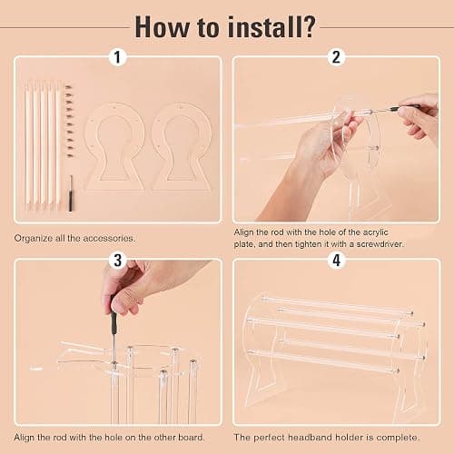 Suneerplay Headband Holder, Clear Headband Organizer, Acrylic Hair Hoop Display Stand, Hairband Rack Holder, Headband Storage Holder for Women and Girls thumbnail 7