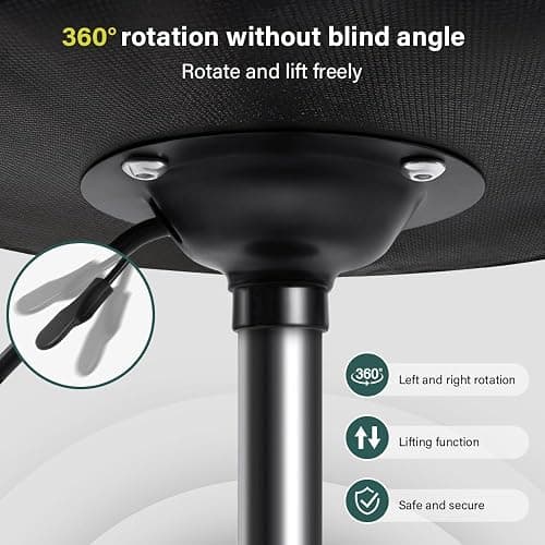 BFTOU White 6-Square Lattice PU Swivel Stool with Wheel for Work SPA Shop Massage Height-Adjustable and Cost-Effective Rolling Stool Chair thumbnail 4