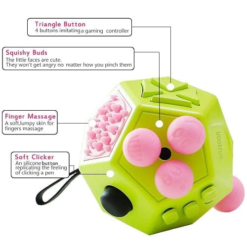 UOOEFUN Fidgets Toy,12 Sided Cube Toys,Autism Toy,Relief Stress Cube Toy,Sensory Toy, Anxiety Toy for Childens and Adults with Improve Attention and Relieve Stress (Green / A3) thumbnail 5