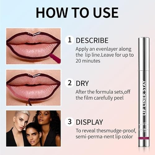 HYDRÈNE Lip Stain Peel Off & Lip Liner – Mauve Nude Long Lasting Waterproof Velvet Matte Lip Stain, Smudge-Proof Transfer-Resistant Lip Glaze, 02 MUAH-ve 3.5ml (Mauve Nude) thumbnail 7