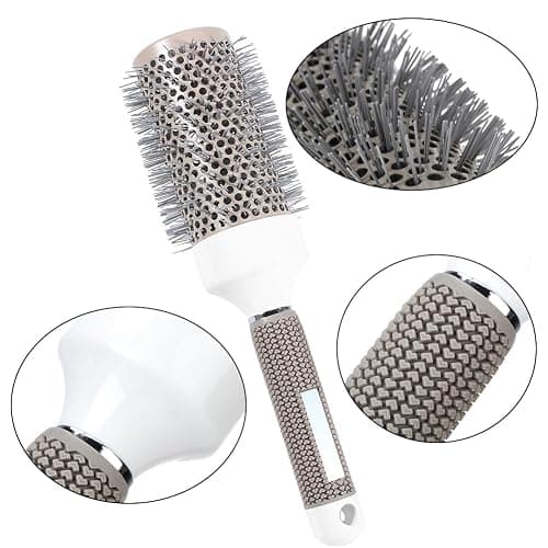 Round Brush Set for Blow Drying Curling, Professional Ceramic Ion Thermal Barrel Brush Leaves Hair Shiny Heat Styling Brush 5 Different Sizes Works Very Well with The Blow Dryer thumbnail 2