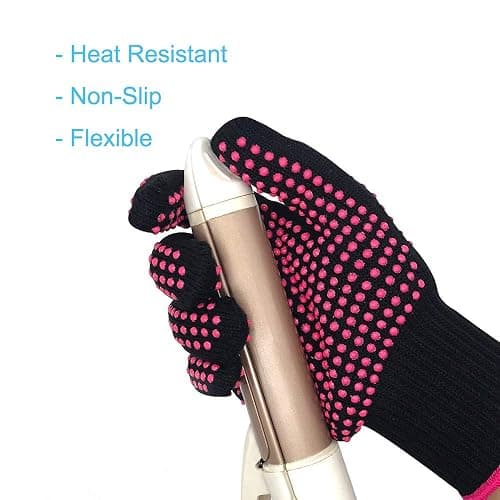Professional Heat Resistant Glove Non Slip Silicone Bump for Hair Styling Heat Blocking for Curling, Flat Iron and Curling Wand Suitable for Left and Right Hands, 1 Piece thumbnail 4