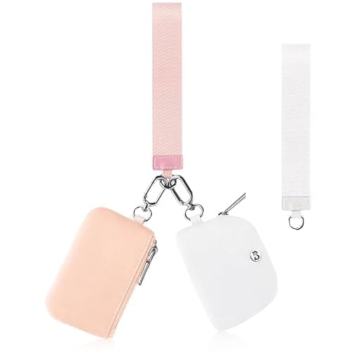 Babysun Mini Zip Around Dual Pouch Wristlet With 2 Straps Wristlet Keychain Wallet for Women Coin Purse Small Cute for Teen Girl - Image 1