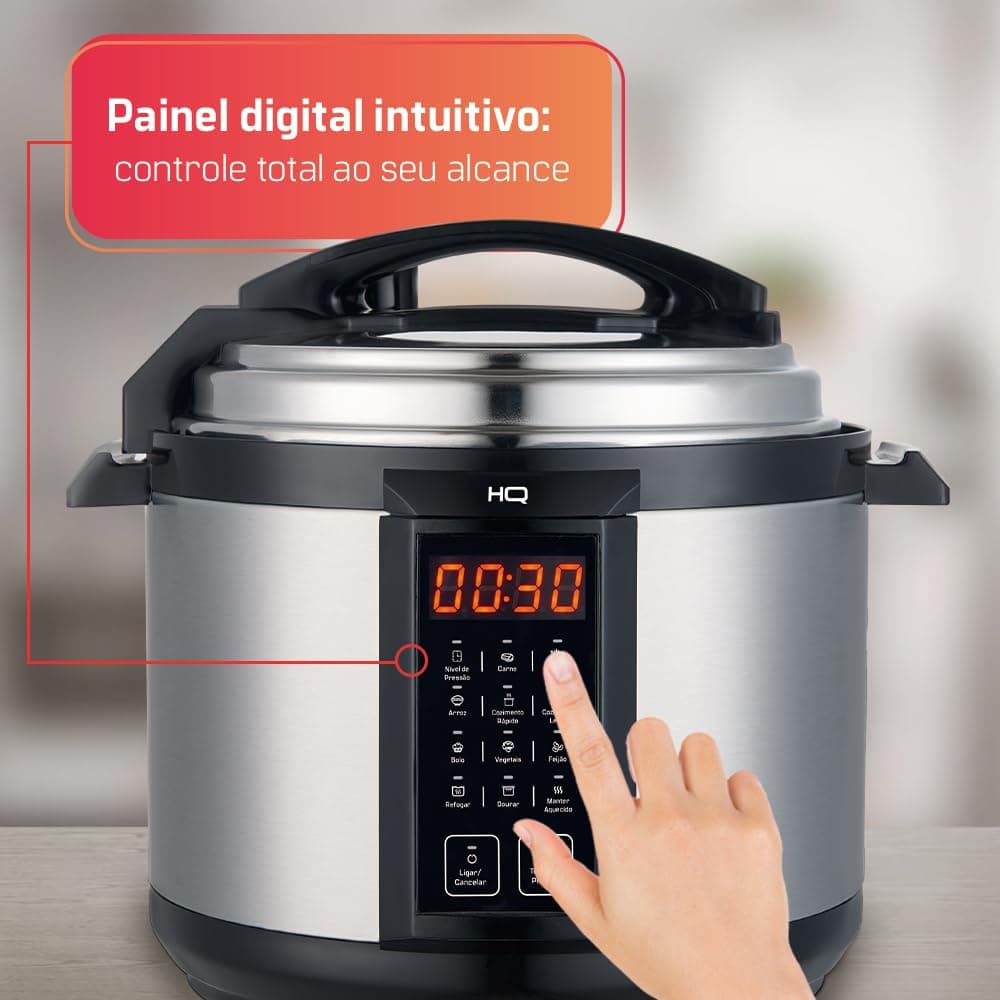 Panela de Pressão Elétrica Multifuncional Digital HQ 6L Inox HQ-Y6DI (127V) thumbnail 2