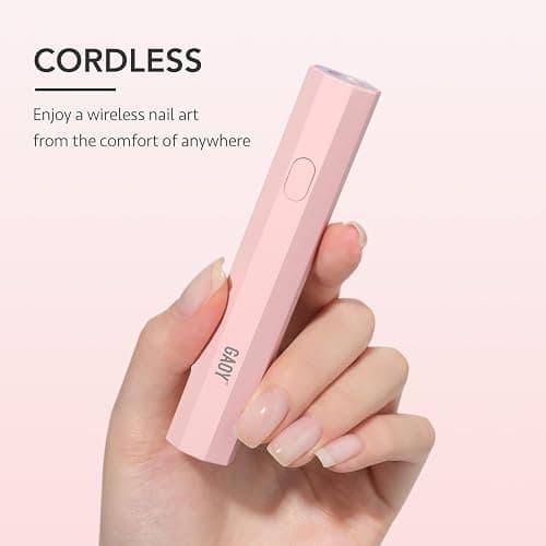 GAOY Handheld UV Light for Gel Nails, Mini Nail Lamp, Portable Cordless Rechargeable, Fast Curing, Octagon Pink thumbnail 7