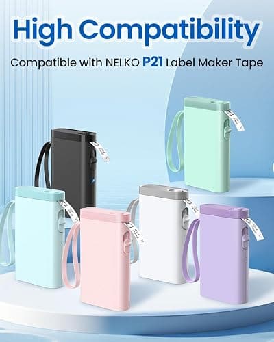 Odolpin 3 Rolls Compatible with Nelko P21 Label Maker Tape,14x40mm (0.55"x1.57"),180 Labels/Roll, White,Self-Adhesive Tag P21 Label Tape, Replace for NADAIIN N12, ORGBRO X1, ORGSTA S001 Label Maker thumbnail 3