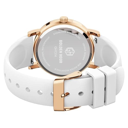 GOLDEN HOUR Waterproof Nurse Watch for Medical Professionals, Students Women Men - Military Time Luminouse Easy Read Dial, 24 Hour with Second Hand, Colorful Silicone Band thumbnail 4