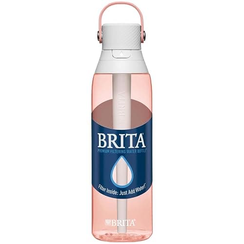 Brita Insulated Filtered Water Bottle with Straw, Reusable, Christmas Gift and Stocking Stuffer For Men and Women, BPA Free Plastic, Blush, 26 Ounce thumbnail 8