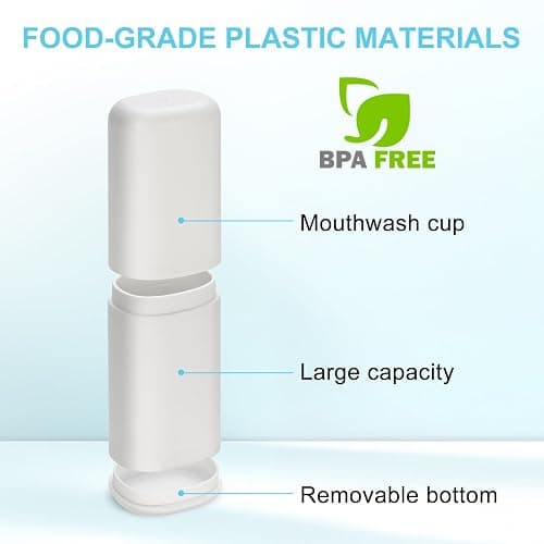 Travel Toothbrush and Toothpaste Case,Portable Tooth Brush Holder,Large White Toothbrush Container with Mouthwash Cup,2 in 1 Toothbrush Organizer for Traveling,Camping,School,Home thumbnail 4