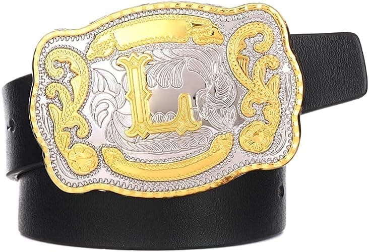Western Belt Buckle Initial Letters ABCDMRJ to Z Cowboy Belt Buckle, Rodeo Buckles for Men & Women Fits Up to 2 Inch Belts thumbnail 10