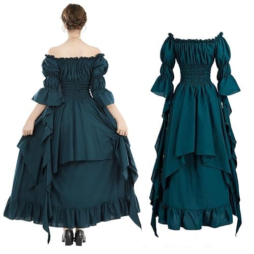 NSPSTT Victorian Dress Renaissance Costume Women Gothic Witch Dress Medieval Wedding Dress thumbnail 3