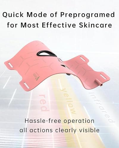 Infrared Red Light Therapy Mask: High Power for Glowing Skin – Ultra-Thin 1.8mm 4.6oz, 830nm 633nm 590nm, Rechargeable, Red light therapy for face Luxury Gift - Pink Windmill thumbnail 6