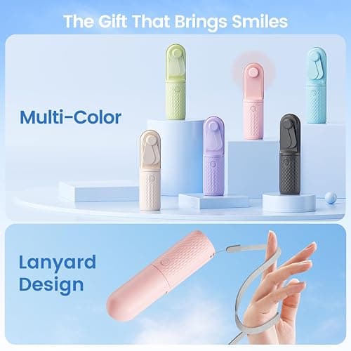 Handheld Mini Fan, Rechargeable Battery Operated small Portable Fan Up to 15 Working Hours, Powerful Safety Design Pocket Fans for Travel/Outdoor/Concert/Beach/Make-up, Gifts for Mom, Teens, Pink thumbnail 5