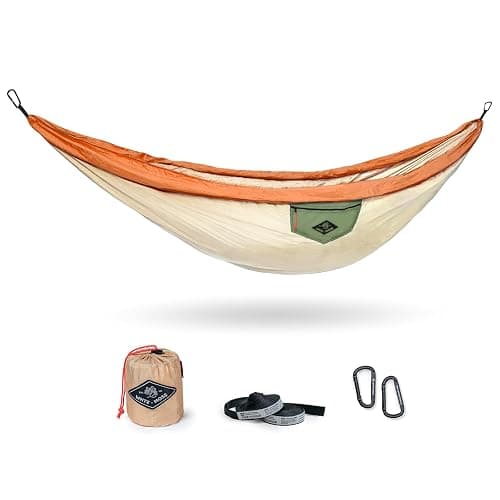 WHTE MOSS Suparpine I Hammock for Camping with Straps Included (Light Orange, Single) - Image 1