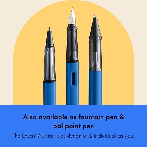 Lamy AL-star oceanblue - Rollerball Pen pen with transparent, ergonomic grip & line width M - lightweight aluminum body - including rollerball refill M 63 in black thumbnail 6